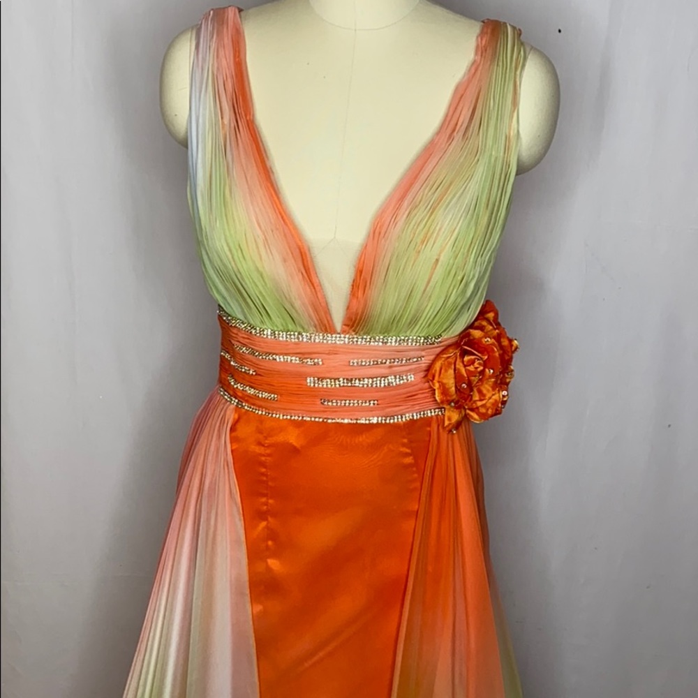 Orange and Green Ombré Gown - Picture 6 of 8